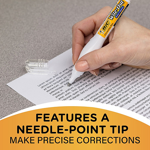 Wite-Out Shake n' Squeeze Correction Pens Tip Applicator - 8 mL - White - 6 / Box (WOSQPP11BX)