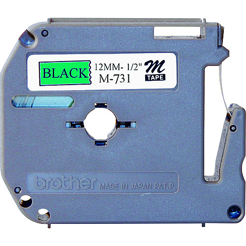 Brother P-touch Nonlaminated M Series Tape Cartridge 1/2" Width x 26 1/5 ft Length - Rectangle - Direct Thermal - Black, Green - 3 / Bundle (M731BD)