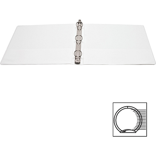 Business Source Standard View Round Ring Binders 1" Binder Capacity - Letter - 8 1/2" x 11" Sheet Size - 225 Sheet Capacity - 3 x Round Ring Fastener(s) - 2 Internal Pocket(s) - Chipboard - White - 8 oz - Concealed Rivet, Non Locking Mechanis (BSN09981BD)