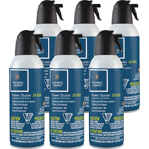 Business Source Power Duster 10 oz - Moisture-free, Ozone-safe - Multi - 6 / Pack (BSN24306)