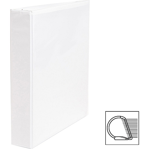 Business Source Basic D-Ring View Binders 1 1/2" Binder Capacity - Letter - 8 1/2" x 11" Sheet Size - 375 Sheet Capacity - 3 Ring(s) - Fastener(s): Slant D-Ring - Pocket(s): Internal - Chipboard, Polypropylene - White - Clear Overlay, Non-gla (BSN28441BD)