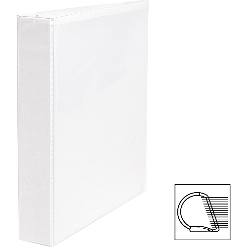 Business Source Basic D-Ring View Binders 1 1/2" Binder Capacity - Letter - 8 1/2" x 11" Sheet Size - 375 Sheet Capacity - 3 Ring(s) - Fastener(s): Slant D-Ring - Pocket(s): Internal - Chipboard, Polypropylene - White - Clear Overlay, Non-gla (BSN28441BD)