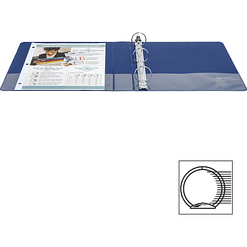Business Source Basic Round Ring Binders 1 1/2" Binder Capacity - Letter - 8 1/2" x 11" Sheet Size - 350 Sheet Capacity - 3 Ring(s) - Fastener(s): Round Ring - Pocket(s): Internal - Chipboard, Polypropylene - Dark Blue - Exposed Rivet, Sturdy (BSN28551BD)