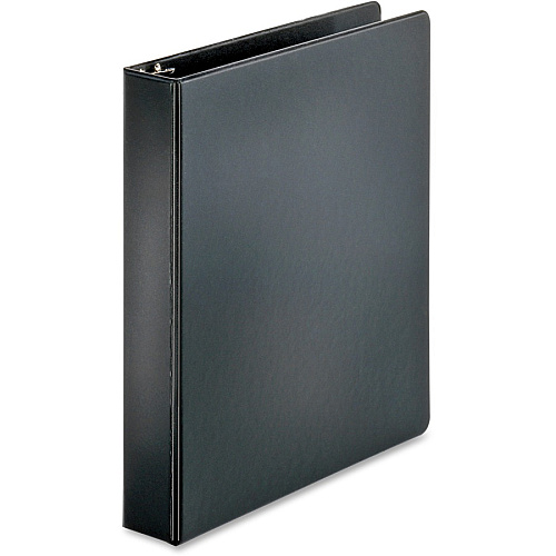 Business Source Basic Round Ring Binders 1 1/2" Binder Capacity - Letter - 8 1/2" x 11" Sheet Size - 350 Sheet Capacity - 3 Ring(s) - Fastener(s): Round Ring - Pocket(s): Internal - Chipboard, Polypropylene - Black - Exposed Rivet, Sturdy - 4 (BSN28552BD)
