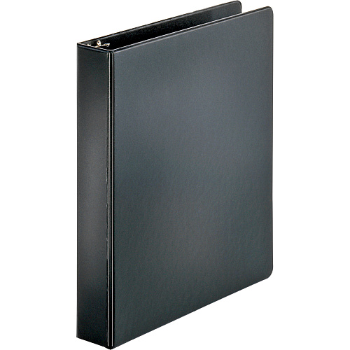 Business Source Basic Round Ring Binders 1 1/2" Binder Capacity - Letter - 8 1/2" x 11" Sheet Size - 350 Sheet Capacity - 3 Ring(s) - Fastener(s): Round Ring - Pocket(s): Internal - Chipboard, Polypropylene - Black - Exposed Rivet, Sturdy - 4 (BSN28552BD)
