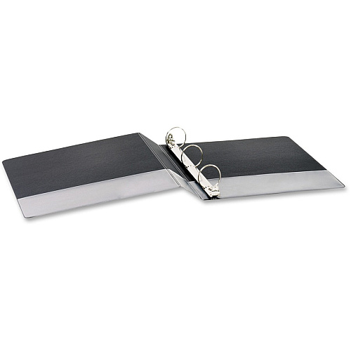 Business Source Basic Round Ring Binders 1 1/2" Binder Capacity - Letter - 8 1/2" x 11" Sheet Size - 350 Sheet Capacity - 3 Ring(s) - Fastener(s): Round Ring - Pocket(s): Internal - Chipboard, Polypropylene - Black - Exposed Rivet, Sturdy - 4 (BSN28552BD)