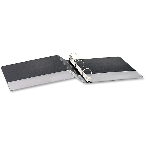 Business Source Basic Round Ring Binders 1 1/2" Binder Capacity - Letter - 8 1/2" x 11" Sheet Size - 350 Sheet Capacity - 3 Ring(s) - Fastener(s): Round Ring - Pocket(s): Internal - Chipboard, Polypropylene - Black - Exposed Rivet, Sturdy - 4 (BSN28552BD)