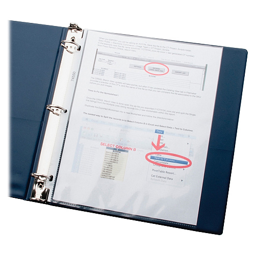 Business Source Sheet Protectors For Letter 8 1/2" x 11" Sheet - 3 x Holes - Ring Binder - Top Loading - Rectangular - Clear - Polypropylene - 50/Pack - 4 / Box (BSN32357BX)