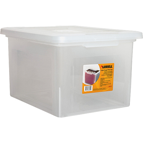 Lorell Stacking File Boxes External Dimensions: 14.2" Width x 18" Depth x 10.8" Height - Media Size Supported: Letter, Legal - Interlocking Closure - Stackable - Plastic - Clear - For File - 4 / Carton (LLR68925CT)