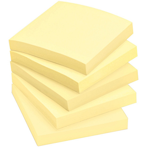 Post-it&reg; Notes Original Notepads 3" Flag/Note Width x 3" Flag/Note Length - Square - 100 Sheets per Pad - Unruled - Canary Yellow - Paper - Self-adhesive, Repositionable - 12/Pack - 2 / Bundle (654YWBD)