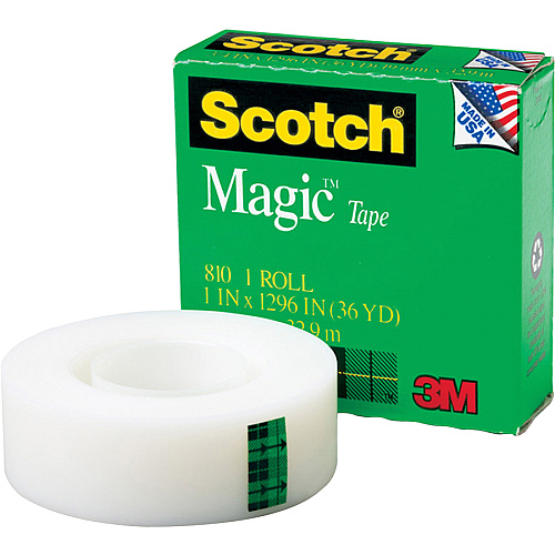 Scotch Invisible Magic Tape 36 yd Length x 1" Width - 1" Core - Matte - Clear - Split Resistant, Tear Resistant - For Mending, Splicing - 6 / Pack (81011296PK)