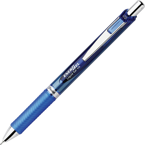 EnerGel EnerGel RTX Liquid Gel Pens 0.5 mm Fine Needle Pen Point - Refillable - Retractable - Blue Ink - Gel-based - Blue Barrel - Stainless Steel Tip - 12 / Box (BLN75CBX)