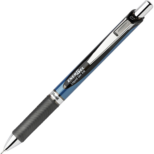 EnerGel EnerGel RTX Liquid Gel Pens 0.7 mm Medium Needle Pen Point - Refillable - Retractable - Black Ink - Gel-based - Blue Barrel - Stainless Steel Tip - 2/Pack - 6 / Box (BLN77BP2ABX)