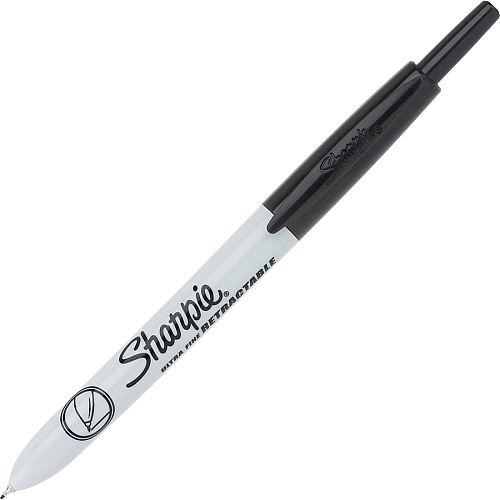 Sharpie Retractable Ultra-Fine Point Permanent Markers Ultra Fine Marker Point - Retractable - Black Ink - 2/Pack - 6 / Box (1735801BX)