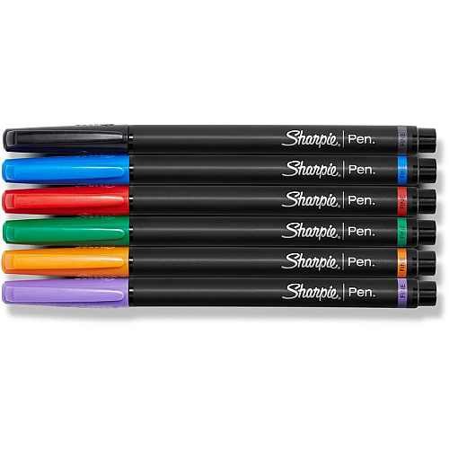 Sharpie Fine Point Pens - 6-Packs Fine Pen Point - Assorted Ink - 6/Pack - 2 / Bundle (1976527BD)