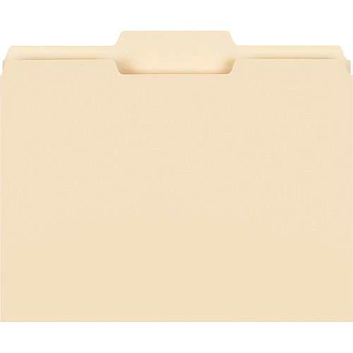 Smead 1/3 Tab Cut Letter Recycled Top Tab File Folder 8 1/2" x 11" - 3/4" Expansion - Top Tab Location - Center Tab Position - 11 pt. - 1 Plys - Manila - Sturdy - 10% Recycled - 100/Box - 5 / Carton (10332CT)