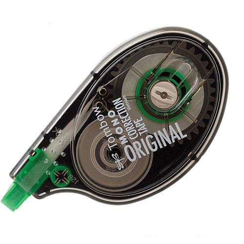 Tombow Original Mono Correction Tape 0.16" Tape Width x 32.81 ft Tape Length - 1 Line(s) - White Tape - Ergonomic Dispenser - Acid-free, Non-refillable - White - 12 / Box (68627BX)