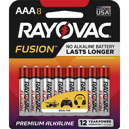 Rayovac Fusion Alkaline AAA Battery 8-Packs For Multipurpose - AAA - 8/Pack - 30 / Carton (8248TFUSKCT)