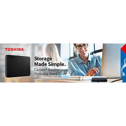 Toshiba Canvio Basics 1 TB Hard Drive - External - Black USB 3.0 - 1 Year Warranty - 1 (HDTB410XK3AA)