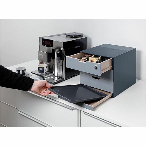 DURABLE COFFEE POINT Caddy 4 Compartment(s) - Easy to Clean, Dishwasher Safe, Stackable - Transparent - 1 Each (338419)