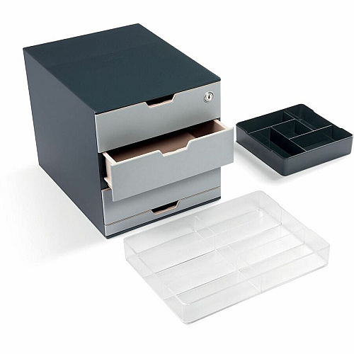 DURABLE COFFEE POINT Caddy 4 Compartment(s) - Easy to Clean, Dishwasher Safe, Stackable - Transparent - 1 Each (338419)