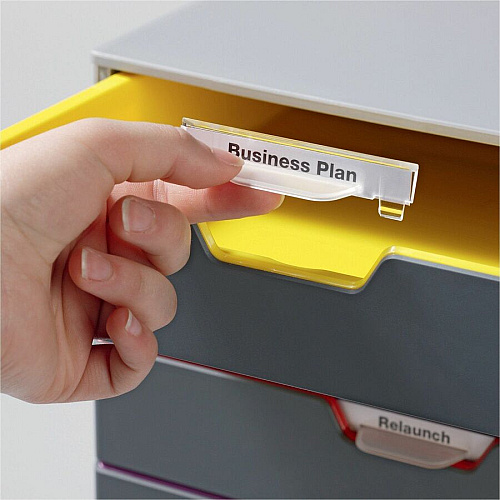 DURABLE VARICOLOR 4 4 Drawer(s) - 11" Height x 11.50" Width x 14" Depth - Desktop - See-through Window, Non-skid Feet, Stackable - Gray - Plastic - 1 Each (760427)