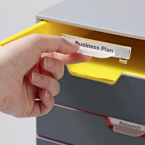 DURABLE&reg; VARICOLOR&reg; Desktop 5 Drawer Organizer 5 Drawer(s) - 11" Height x 11.50" Width x 14" Depth - Label Holder, Stackable, Non-slip Feet - Gray - Acrylonitrile Butadiene Styrene (ABS) - 1 Each (760527)