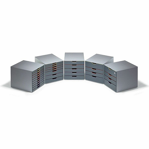DURABLE VARICOLOR 7 7 Drawer(s) - 11" Height x 11.50" Width x 14" Depth - Desktop - Non-slip Feet, Stackable - Gray - Plastic - 1 Each (760727)
