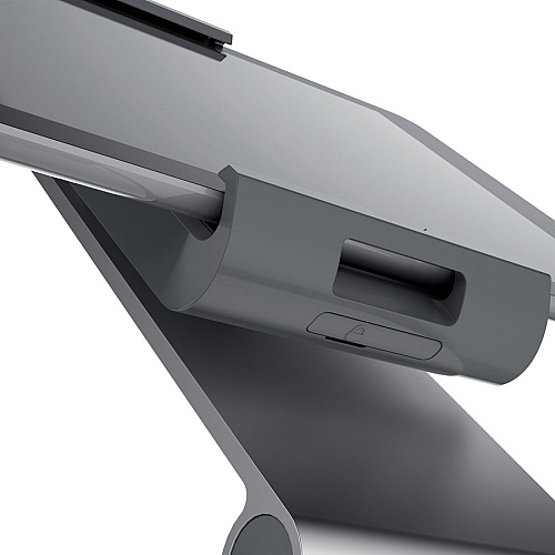 DURABLE&reg; TABLET HOLDER Desk Stand 9.5" Height x 6.1" Width x 7.2" Depth - Steel, Aluminum, Acrylonitrile Butadiene Styrene (ABS) - Silver - 1 Each (893023)