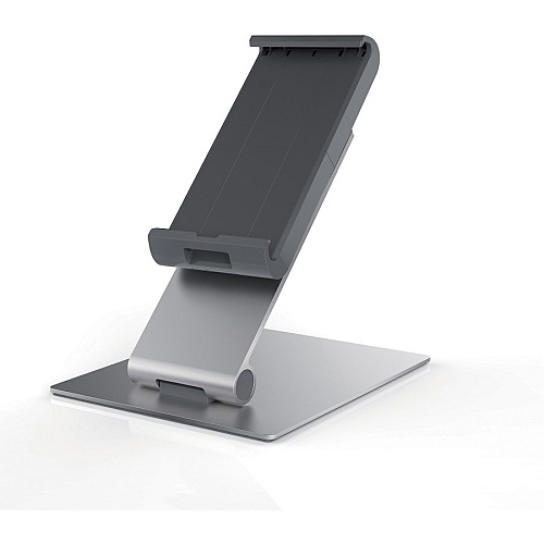 DURABLE&reg; TABLET HOLDER Desk Stand 9.5" Height x 6.1" Width x 7.2" Depth - Steel, Aluminum, Acrylonitrile Butadiene Styrene (ABS) - Silver - 1 Each (893023)
