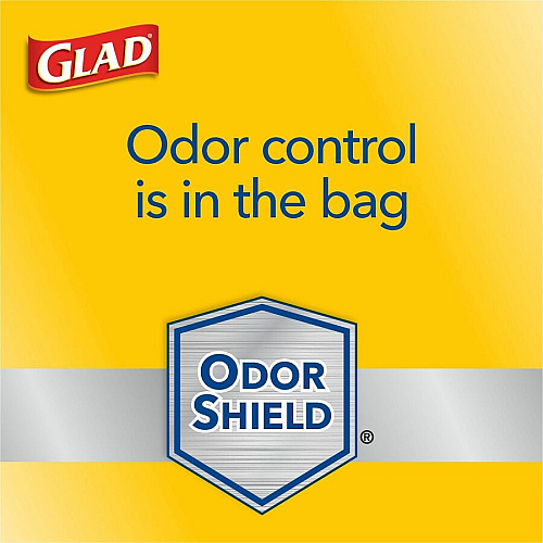 Glad ForceFlex Tall Kitchen Drawstring Trash Bags - OdorShield 13 gal Capacity - 23.74" Width x 24.88" Length x 0.72 mil (18 Micron) Thickness - Drawstring Closure - Gray - Commercial, Home, Indoor, Office, Outdoor, Restaurant, Garbage - 40 / Box (79008)