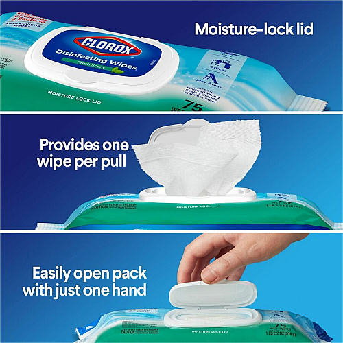 Clorox Bleach-free Disinfecting Cleaning Wipes Fresh - White - 75/Pack - 1 Each (31430)
