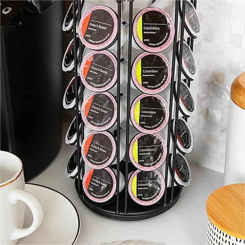 Mind Reader 35-pod Coffee Carousel 35 x Coffee Pod - 12.25" Height x 6.10" Width x 6.10" Length - Black - 1 Each (METCAR35BLK)