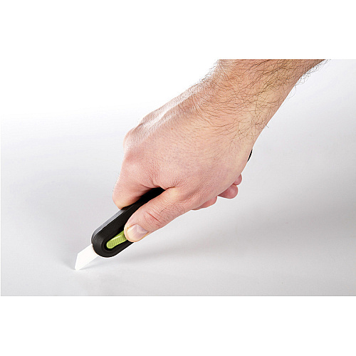 Slice Auto Retract Utility Knife Ceramic Blade - 0.9" Height x 1.4" Width x 6.1" Length - Retractable, Non-sparking, Non-conductive, Rust-free Blade, Durable, Ambidextrous, Comfortable - Glass-filled Nylon, Stainless Steel, Zirconia, Carbon Steel  (10554)