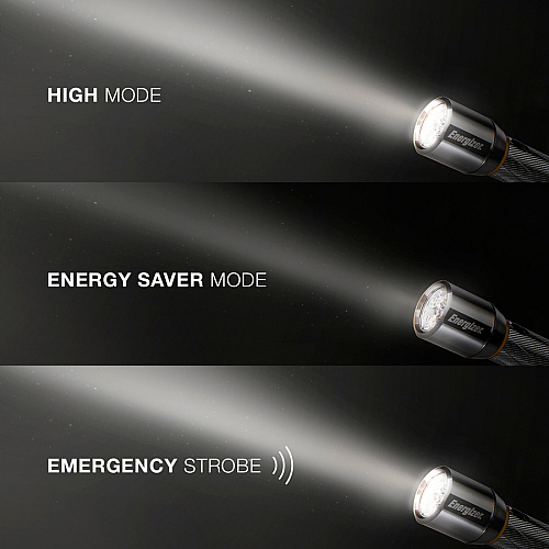 Energizer Vision HD Performance Metal Flashlight with Digital Focus LED - 400 lm Lumen - 2 x AA - Battery - Metal - Water Resistant - Chrome - 1 Each (EPMZH21E)
