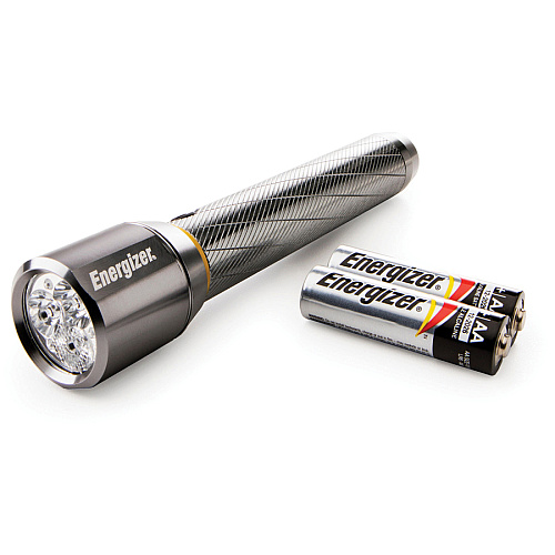 Energizer Vision HD Performance Metal Flashlight with Digital Focus LED - 400 lm Lumen - 2 x AA - Battery - Metal - Water Resistant - Chrome - 1 Each (EPMZH21E)