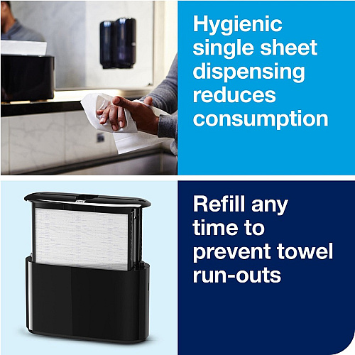 Tork&reg; Xpress Countertop Hand Towel Dispenser, Black Multifold Dispenser - 7.9" Height x 12.7" Width x 4.6" Depth - Plastic - Black - Compact, Lockable - 1 Each (302028)