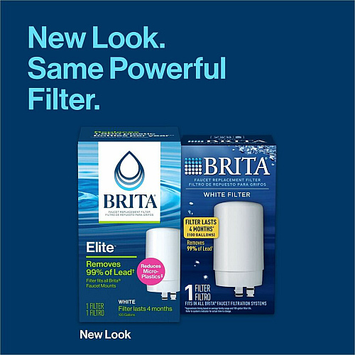 Brita On Tap Water Filtration System Replacement Filters For Faucets 100 gal Filter Life - Blue, White - 1 Each (36309)
