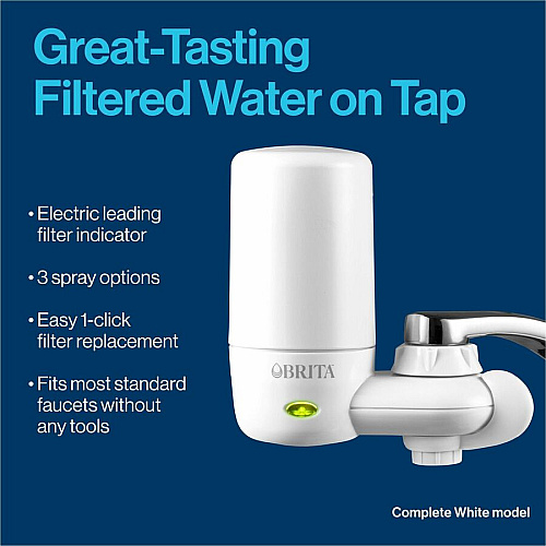 Brita On Tap Water Filtration System Replacement Filters For Faucets 100 gal Filter Life - Blue, White - 1 Each (36309)