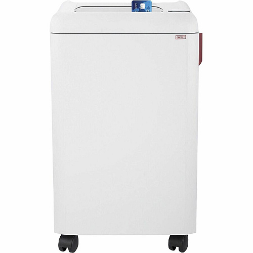 ideal. 2503 Strip Cut Paper Shredder Continuous Shredder - Strip Cut - 21 Per Pass - for shredding Staples, Paper, Paper Clip, Credit Card, CD, DVD - 0.187" Shred Size - P-2 - 10.20" Throat - 20 gal Wastebin Capacity - 750 mW - White - TAA C (IDEDSH0300H)