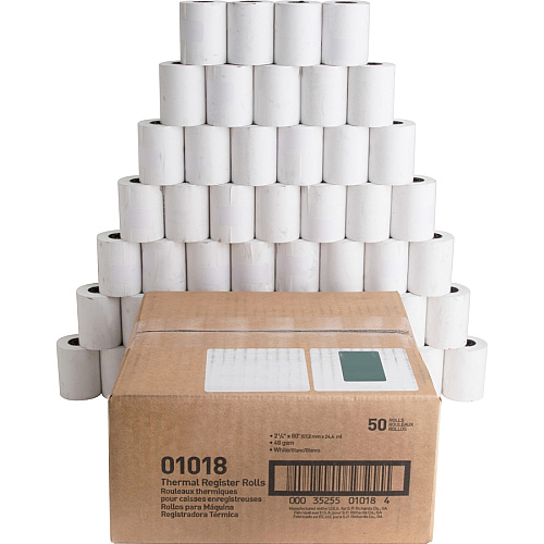 Business Source Thermal Paper Rolls 2 1/4" x 80 ft - Smooth - White - 50 / Carton (BSN01018)