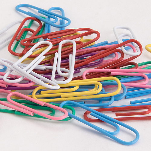 Business Source Vinyl-coated Gem Clips Small - No. 1 - 1.8" Length x 0.5" Width - for Paper - Rust Resistant - Assorted - 500 / Box (BSN01605)