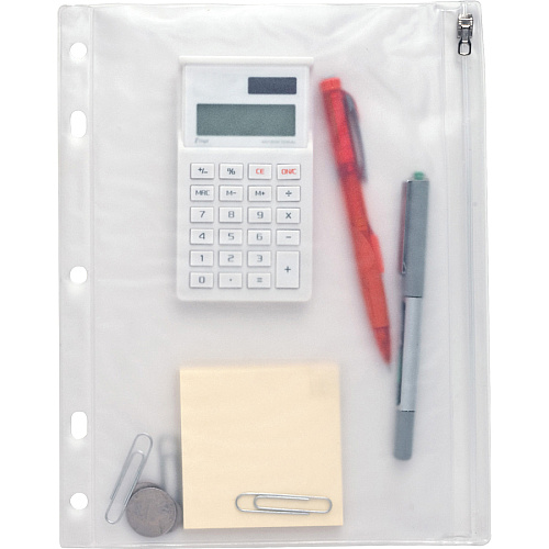 Business Source Punched Economy Binder Pocket 9.5" Height x 6" Width - 7 x Holes - Ring Binder - Clear - Plastic - 24 / Box (BSN01606BX)