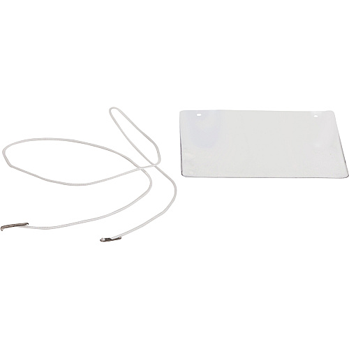 Business Source Elastic Cord Hanging Name Badges 4" Width x 3" Height - Hanging - Durable, Reusable - Plastic - White, Clear - 50 / Box (BSN01615)
