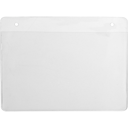 Business Source Elastic Cord Hanging Name Badges 4" Width x 3" Height - Hanging - Durable, Reusable - Plastic - White, Clear - 50 / Box (BSN01615)