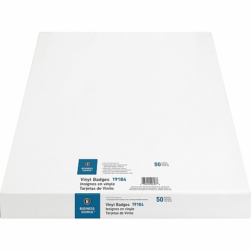 Business Source Clip Holder Style Badge Kit 3" Height x 4" Width - Clear - 50 / Box (BSN19184)