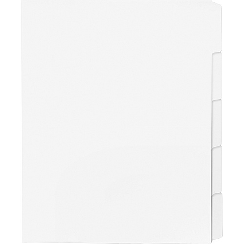 Business Source Tab Printer Economy Index Dividers Print-on Tab(s) - 5 Tab(s)/Set - 8.5" Divider Width x 11" Divider Length - Letter - White Divider - White Tab(s) - 50 / Box (BSN21000)