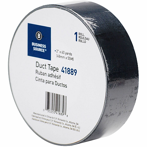 Business Source General-purpose Duct Tape 60 yd Length x 2" Width x 9 mil Thickness - Black - For Indoor, Outdoor, General Purpose, Wrapping, Sealing - 1 Roll (BSN41889)