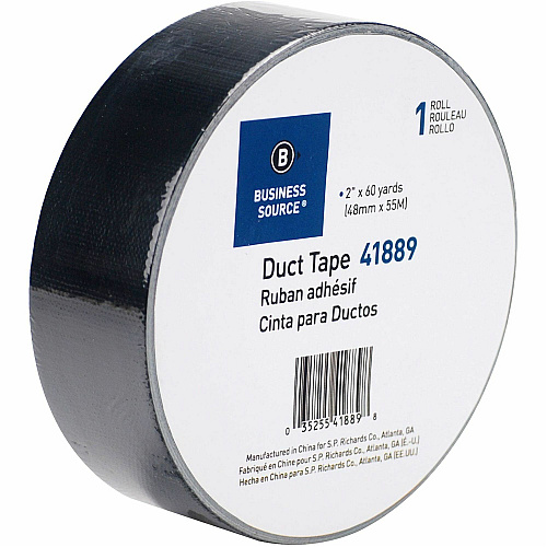 Business Source General-purpose Duct Tape 60 yd Length x 2" Width x 9 mil Thickness - Black - For Indoor, Outdoor, General Purpose, Wrapping, Sealing - 1 Roll (BSN41889)