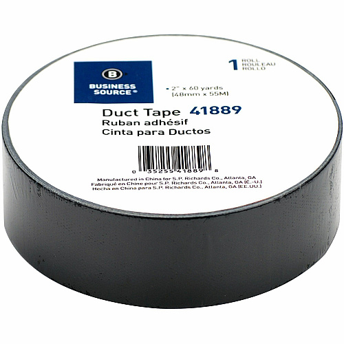 Business Source General-purpose Duct Tape 60 yd Length x 2" Width x 9 mil Thickness - Black - For Indoor, Outdoor, General Purpose, Wrapping, Sealing - 1 Roll (BSN41889)